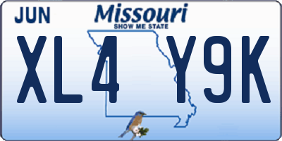 MO license plate XL4Y9K
