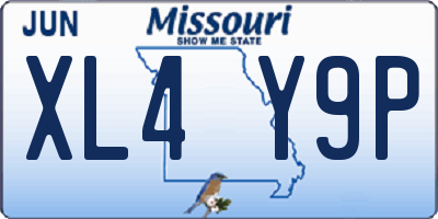 MO license plate XL4Y9P