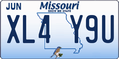MO license plate XL4Y9U