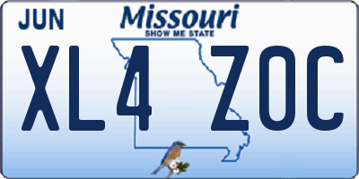 MO license plate XL4Z0C