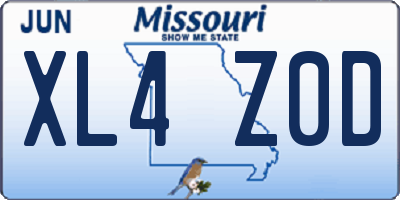 MO license plate XL4Z0D