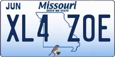 MO license plate XL4Z0E