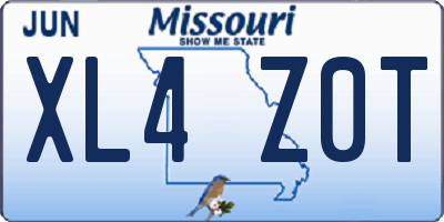 MO license plate XL4Z0T