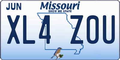 MO license plate XL4Z0U