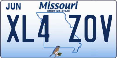 MO license plate XL4Z0V