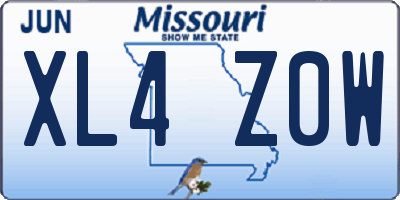 MO license plate XL4Z0W