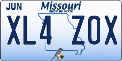 MO license plate XL4Z0X
