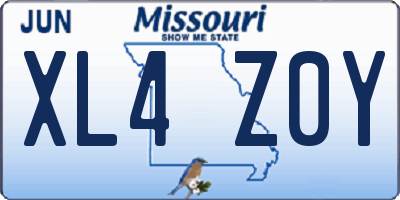 MO license plate XL4Z0Y