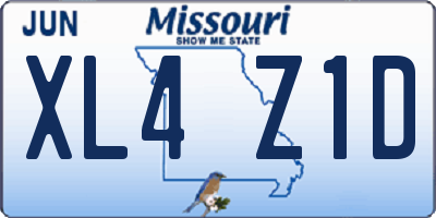 MO license plate XL4Z1D