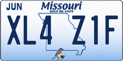 MO license plate XL4Z1F