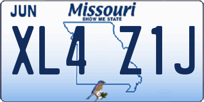 MO license plate XL4Z1J