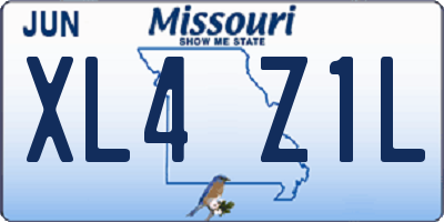 MO license plate XL4Z1L
