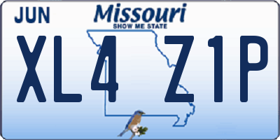 MO license plate XL4Z1P
