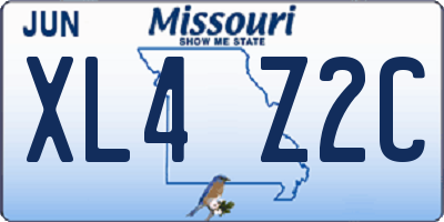 MO license plate XL4Z2C