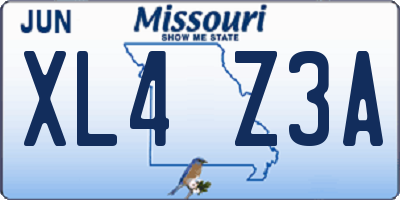 MO license plate XL4Z3A