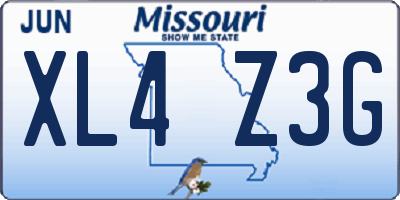 MO license plate XL4Z3G