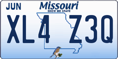 MO license plate XL4Z3Q