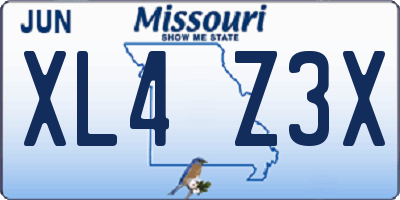 MO license plate XL4Z3X