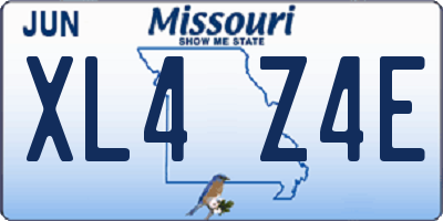 MO license plate XL4Z4E