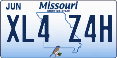 MO license plate XL4Z4H