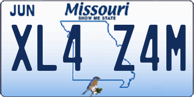 MO license plate XL4Z4M