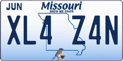 MO license plate XL4Z4N