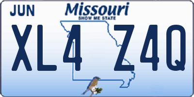 MO license plate XL4Z4Q