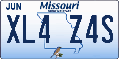 MO license plate XL4Z4S