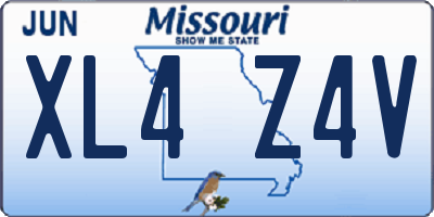 MO license plate XL4Z4V