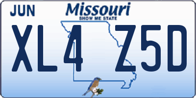MO license plate XL4Z5D