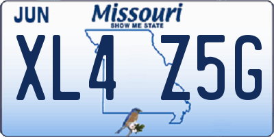MO license plate XL4Z5G