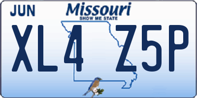 MO license plate XL4Z5P