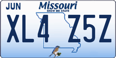 MO license plate XL4Z5Z