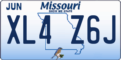 MO license plate XL4Z6J