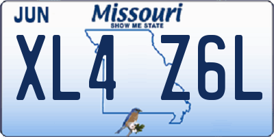MO license plate XL4Z6L