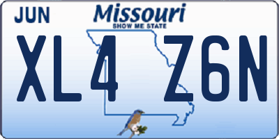 MO license plate XL4Z6N