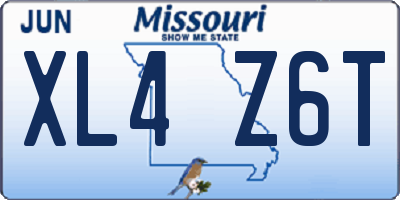 MO license plate XL4Z6T