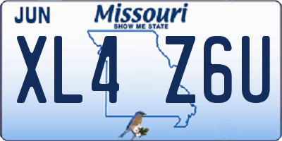 MO license plate XL4Z6U