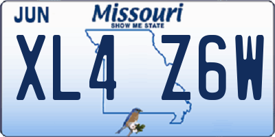 MO license plate XL4Z6W