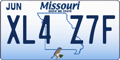 MO license plate XL4Z7F