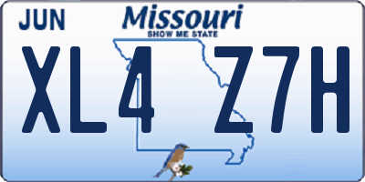 MO license plate XL4Z7H