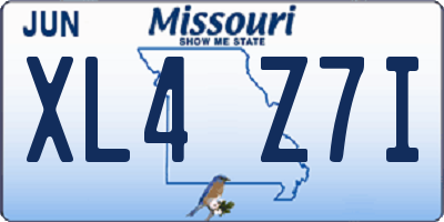 MO license plate XL4Z7I