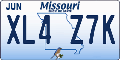 MO license plate XL4Z7K