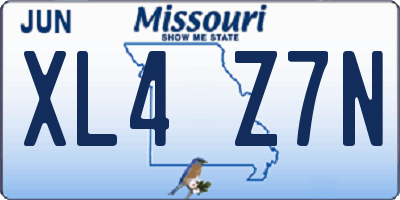 MO license plate XL4Z7N