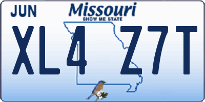 MO license plate XL4Z7T