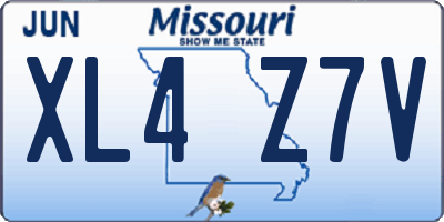 MO license plate XL4Z7V