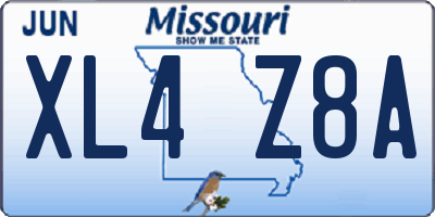MO license plate XL4Z8A