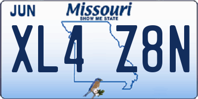 MO license plate XL4Z8N
