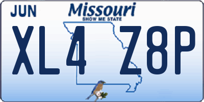 MO license plate XL4Z8P