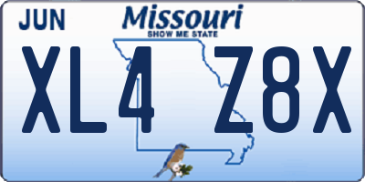 MO license plate XL4Z8X